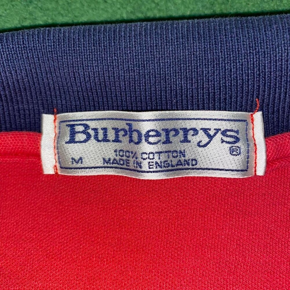 Authentic VTG Burberry Red And Navy Polo-Shirt - Picture 3 of 4